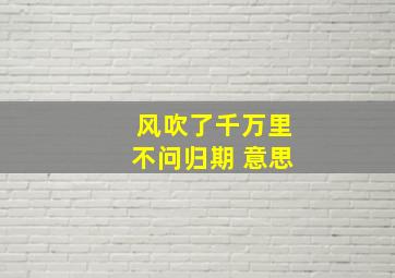 风吹了千万里不问归期 意思